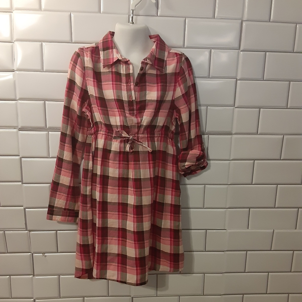 Girls plaid shirt dress size 7